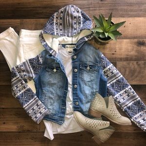 Girls Jean  Hooded Jacket  (M)